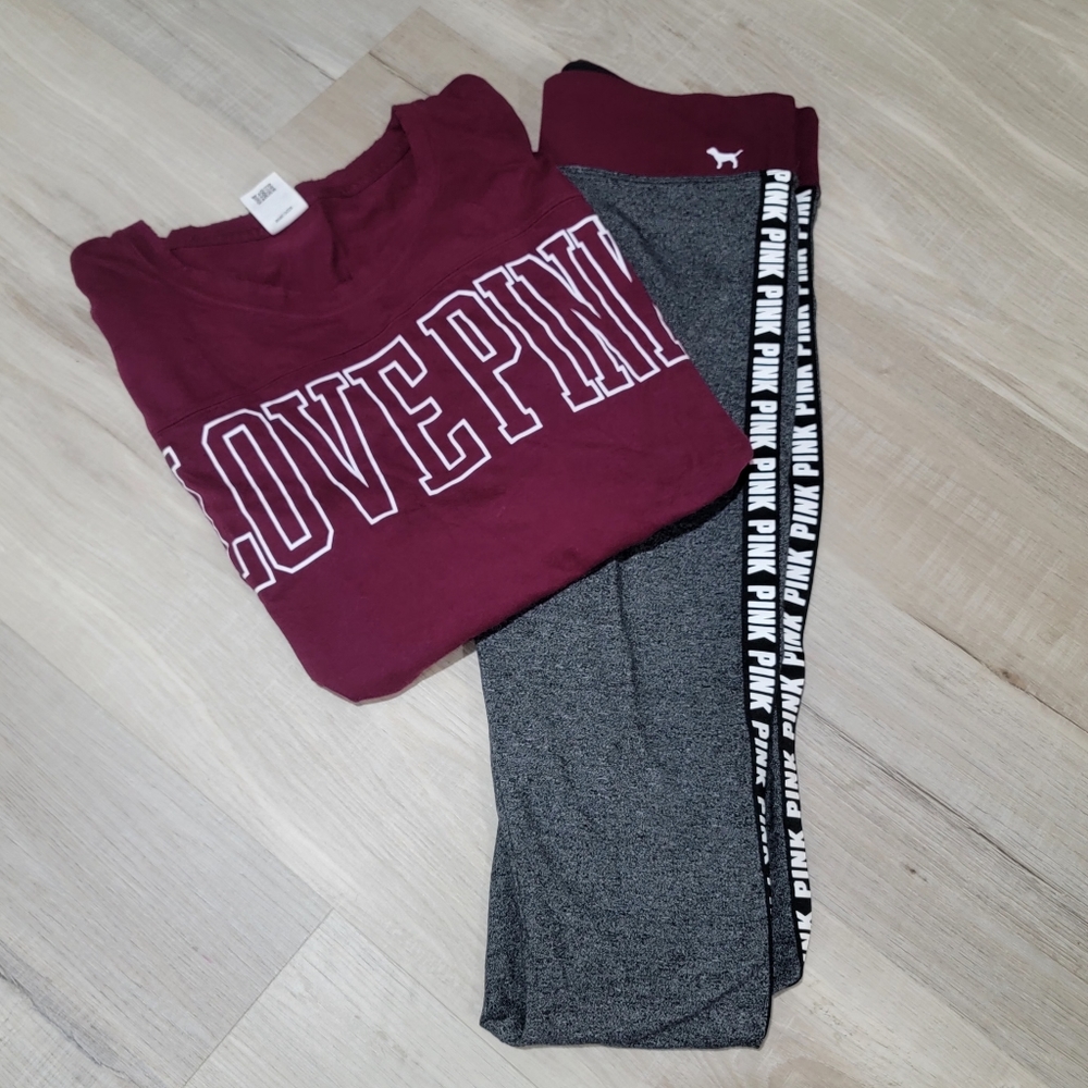 Pink by VS Top and Yoga Pant Set